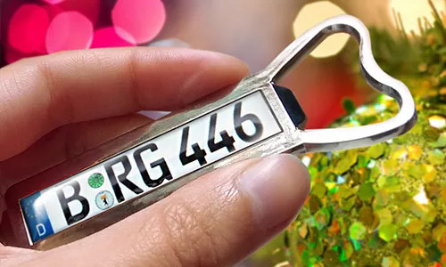bottle opener magnet with license plate