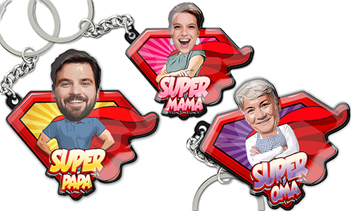 Porte-clés-Papa-Maman-Superhéros