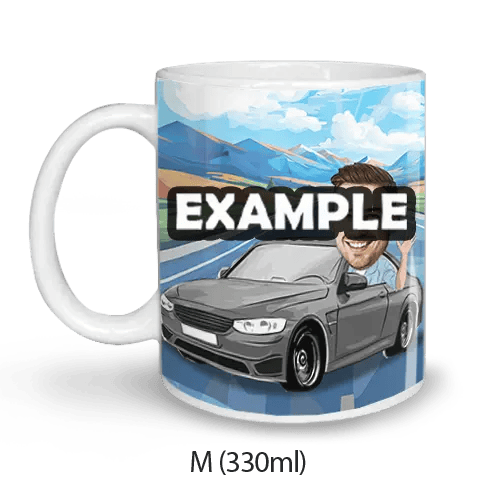 Personalisierte Tasse Comic Auto