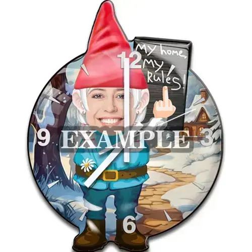 Personalised Wall Clock Gnome