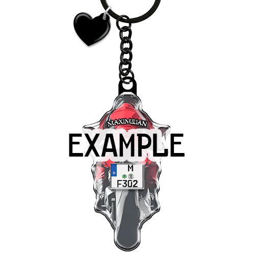 Sport Motorbike Keychain Name Licence Plate