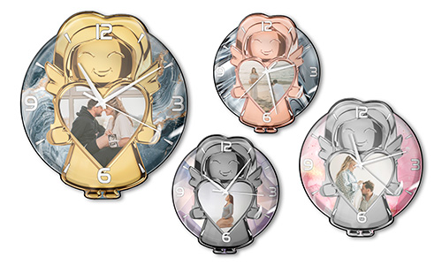 Personalized Angel Wall Clock with Heart-Shaped Photo – Perfect Gift for Expecting Parents