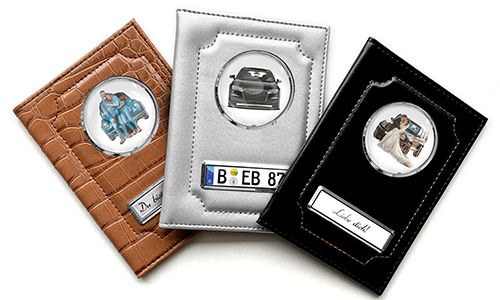 Porte-documents de voiture standard avec voiture/photo et plaque d'immatriculation pour ton mari