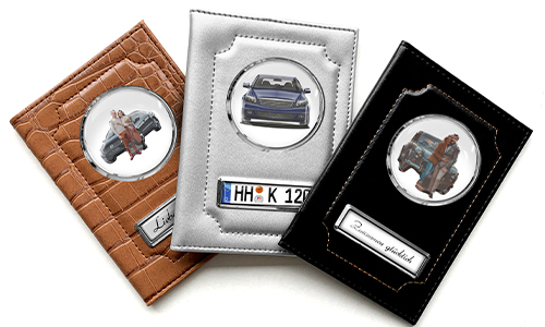 Porte-documents de voiture standard avec voiture/photo et plaque d'immatriculation pour ta femme