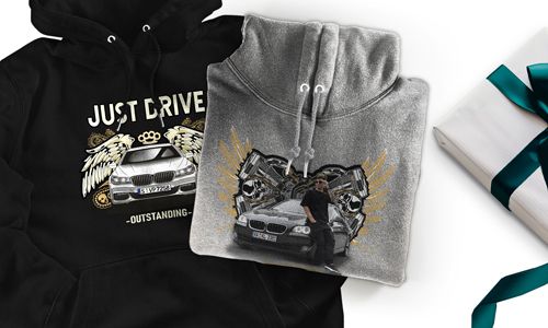 Hoodie met auto-motief voor je vriend