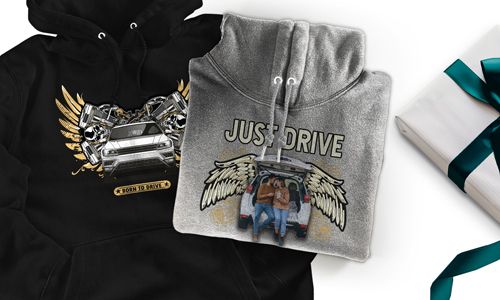 Hoodie mit Auto-Motiv für deinen Mann