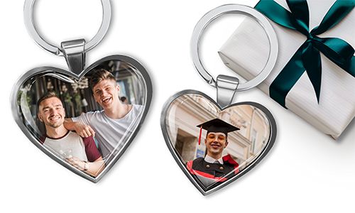 Heart keychain with your brother photo