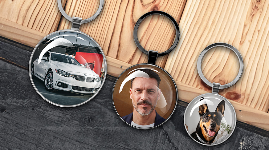 Llavero redondo personalizado con foto impresa