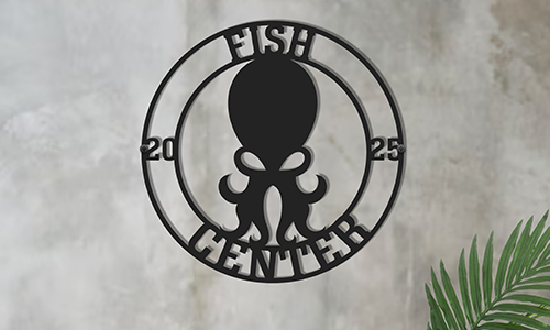 Personalizované kovové logo s firemním logem pro zeď