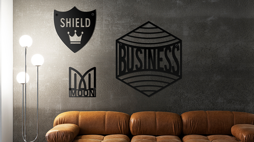 Kovové logo firmy s LED osvětlením