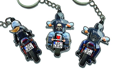 Portachiavi da biker con il tuo nome!