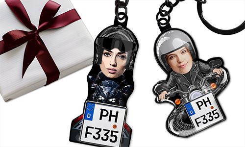 Motorcycle-keychain with your mother's face