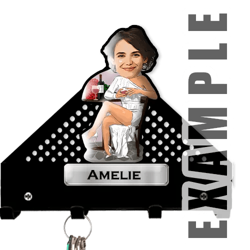 Soporte para llaves personalizado en estilo cómico con tu hobby y profesión