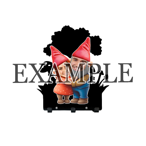 Personalized Keyholder Wall Garden Gnomes Couple Friends