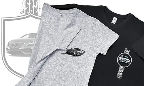 T-shirt with your car, motorcycle, truck with a shield design