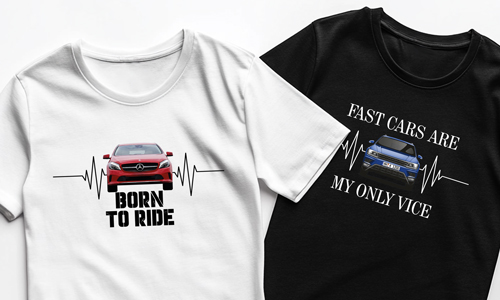 Maglietta personalizzata con foto di auto e targa! Frase cool su di essa!