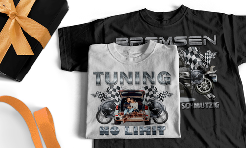 Tuning T-Shirt mit Auto/Foto für deine Partnerin Autofan