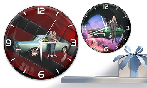 Wall clock with grandpa image