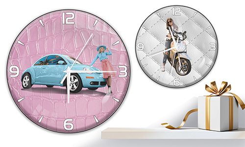 Horloge murale Coolline avec voiture/photo pour toi-même