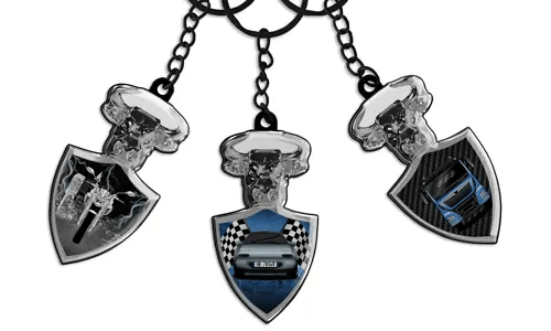 Bull Keychain Shield Car