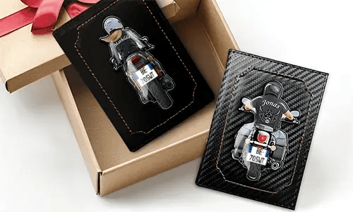 Motorcycle document holder for your best friend - great gift with his/her name!