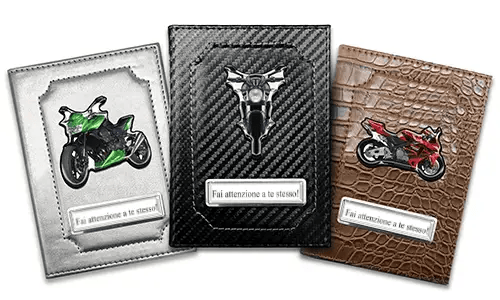 Documentenmap met motorfiets silhouet