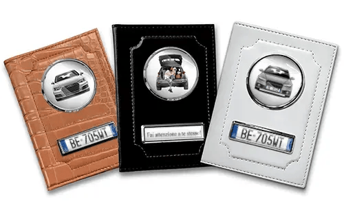Porte-documents de voiture standard avec voiture/photo et plaque d'immatriculation pour toi-même