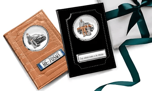 Personalized leather car document holder for grandpa