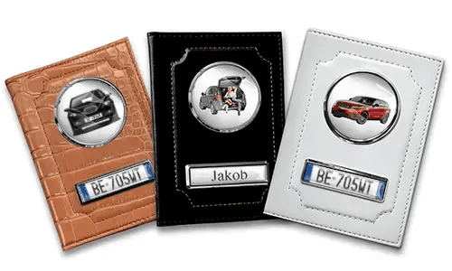 Porte-documents de voiture standard avec voiture/photo et plaque d'immatriculation pour ton mari