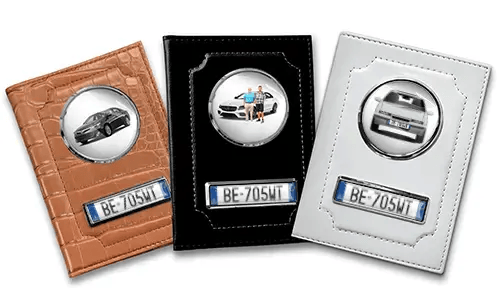 Porta documenti auto standard per tuo figlio con auto/foto e targa