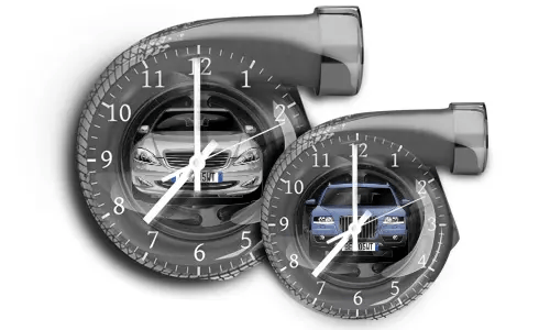 Donkergrijze wandklok Turbine
