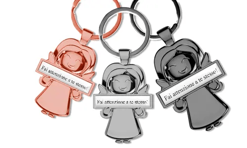 Breloczek do kluczy z aniołem stróżem - personalizowany z tekstem