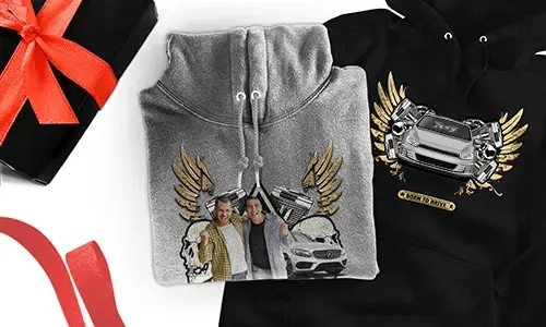 Gepersonaliseerde hoodie met automotief voor je beste vrienden