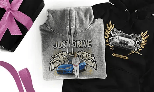  ¡Sudadera con motivo de coche para tu abuela!