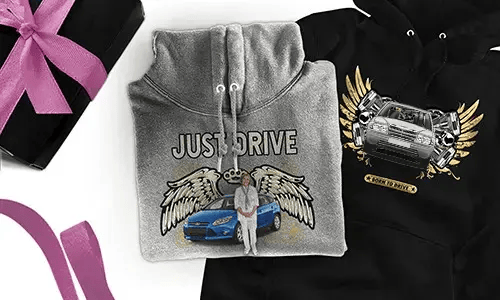  ¡Sudadera con motivo de coche para tu abuela!