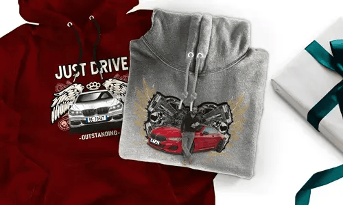 Hoodie mit Auto-Motiv für dich!