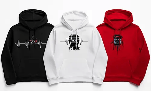 Hoodie mit deinem Fahrzeug und Herzschlag-Design
