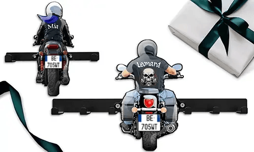 Personalizowany wieszak na klucze motocyklowy dla twojej drugiej połówki z jego/jej imieniem