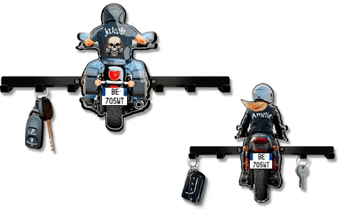 Stěnový držák na klíče motocykl jméno