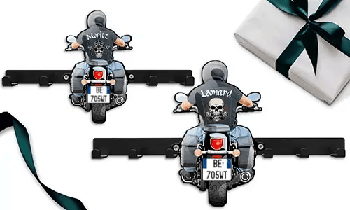 Best gift for yourself - motorcycle keyholder-wall with your name and licence plate