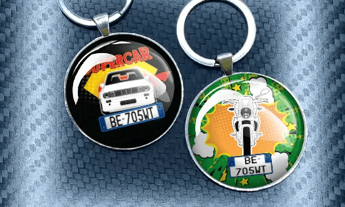 Keychain comic round