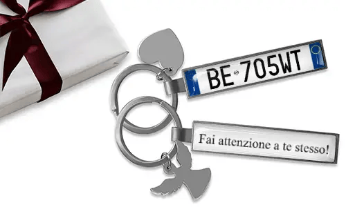 Custom keychain gift for sister with plate number and charm