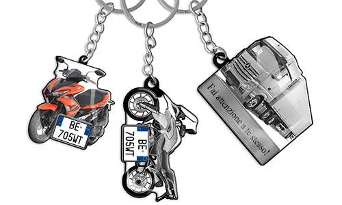 Porte-clés voiture Texte Moto