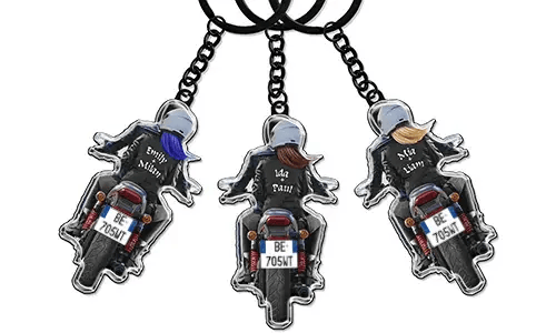 Schlüsselanhänger Motorradfahrer Paar