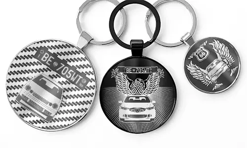 Rund nøglering med gravering