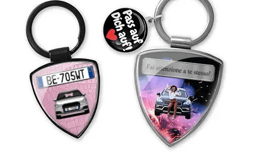 Personalized daughter shield keychain