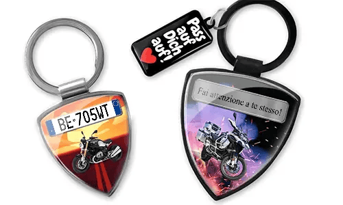 Personalized motorcycle shield keychains for bikers