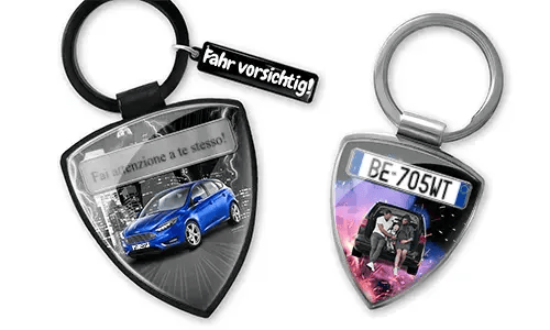 Personalized dad shield keychain