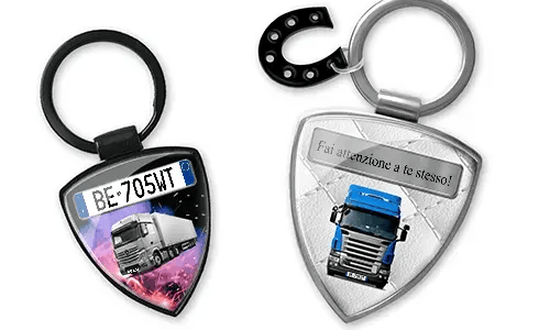 Personalized truck shield keychain
