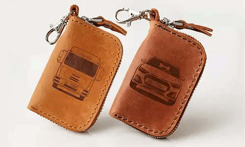 PORTE-CLÉS - CUIR BEIGE